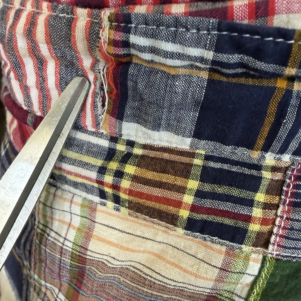 VTG 70s Patchwork Madras Plaid Wrap Skirt Size XS Coastal Preppy - Picture 7 of 7